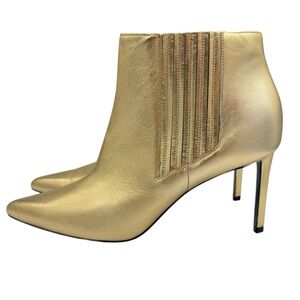 Celine Chelsea Cropped Boot 80 Gold Leather Size 39.5 / 9.5